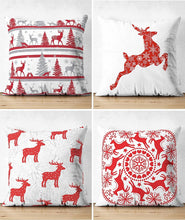 Afbeelding in Gallery-weergave laden, Zethome - Kussenhoes Kerstpatroon - 43x43 cm - Set 4 Pieces - Kussenhoezen - Dubbelzijdig bedrukt - Soft Touch - Christmas
