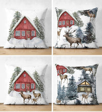 Afbeelding in Gallery-weergave laden, Zethome - Kussenhoes Kerstpatroon - 43x43 cm - Set 4 Pieces - Kussenhoezen - Dubbelzijdig bedrukt - Soft Touch - Christmas
