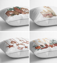 Afbeelding in Gallery-weergave laden, Zethome - Kussenhoes Kerstpatroon - 43x43 cm - Set 4 Pieces - Kussenhoezen - Dubbelzijdig bedrukt - Soft Touch - Christmas