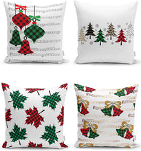 Afbeelding in Gallery-weergave laden, Zethome - Kussenhoes Kerstpatroon - 43x43 cm - Set 4 Pieces - Kussenhoezen - Dubbelzijdig bedrukt - Soft Touch - Christmas
