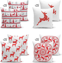 Afbeelding in Gallery-weergave laden, Zethome - Kussenhoes Kerstpatroon - 43x43 cm - Set 4 Pieces - Kussenhoezen - Dubbelzijdig bedrukt - Soft Touch - Christmas