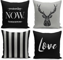 Afbeelding in Gallery-weergave laden, Zethome - Kussenhoes Kerstpatroon - 43x43 cm - Set 4 Pieces - Kussenhoezen - Dubbelzijdig bedrukt - Soft Touch - Christmas