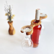 Afbeelding in Gallery-weergave laden, Zethome Olijfhouten Wijnfleshouder , Flessenhouder Wijn , Houten Flessenhouder Wijnrek, glazen rek