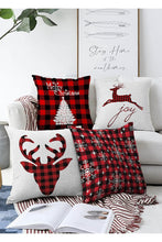 Afbeelding in Gallery-weergave laden, Zethome - Kussenhoes Kerstpatroon - Set 4 Pieces - Kussenhoezen - Dubbelzijdig bedrukt - Soft Touch - Christmas