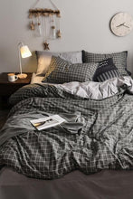 Afbeelding in Gallery-weergave laden, Zethome Dekbedovertrek - (160x220) - 1 Kussenslopen - (50x70) - Eenpersoons - Vierkant antracietgrijs