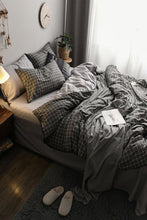 Afbeelding in Gallery-weergave laden, Zethome Dekbedovertrek - (160x220) - 1 Kussenslopen - (50x70) - Eenpersoons - Vierkant antracietgrijs