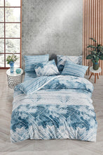 Load image into Gallery viewer, Zethome Dekbedovertrek - (160x220) - 1 Kussenslopen - (50x70) - Eenpersoons - Blauw