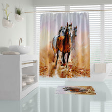 Afbeelding in Gallery-weergave laden, Zethome Horses- Douchegordijn - Waterdicht - 180x200 cm - Polyester - Badkamer Gordijn - Shower Curtain - Sneldrogend - Anti Schimmel - Wasbaar