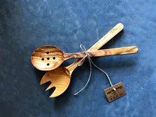 Load image into Gallery viewer, Zethome | Olijfhouten Houten Saladeset | 2 STK