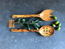Load image into Gallery viewer, Zethome | Olijfhouten Houten Saladeset | 2 STK
