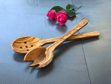 Load image into Gallery viewer, Zethome | Olijfhouten Houten Saladeset | 2 STK