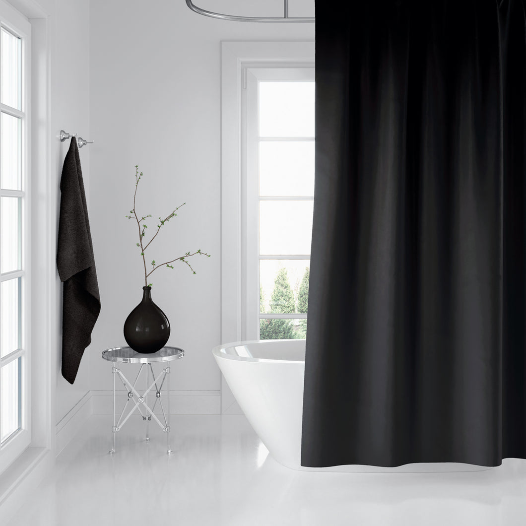 Zethome - Douchegordijn - Badkamer Gordijn - Shower Curtain - Waterdicht - Een stuk - Sneldrogend en Anti Schimmel -Wasbaar en Duurzaam -0010 Zwart