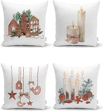 Afbeelding in Gallery-weergave laden, Zethome - Kussenhoes Kerstpatroon - 43x43 cm - Set 4 Pieces - Kussenhoezen - Dubbelzijdig bedrukt - Soft Touch - Christmas
