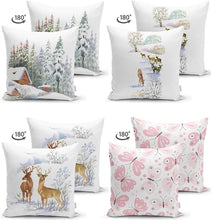 Afbeelding in Gallery-weergave laden, Zethome - Kussenhoes Kerstpatroon - 43x43 cm - Set 4 Pieces - Kussenhoezen - Dubbelzijdig bedrukt - Soft Touch - Christmas
