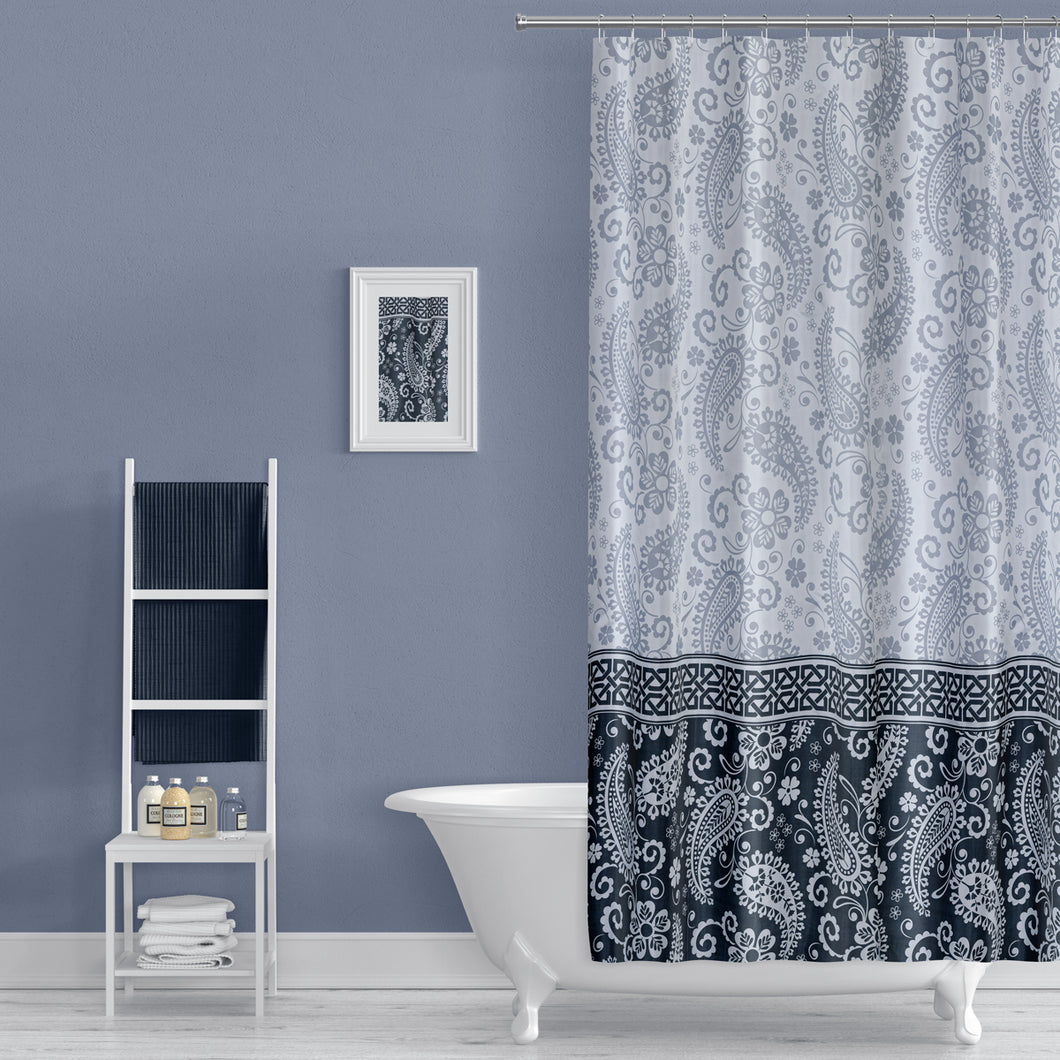 Zethome - Nauw Douchegordijn - 110x200 cm - Badkamer Gordijn - Shower Curtain - Waterdicht - Sneldrogend en Anti Schimmel -Wasbaar en Duurzaam - 2102