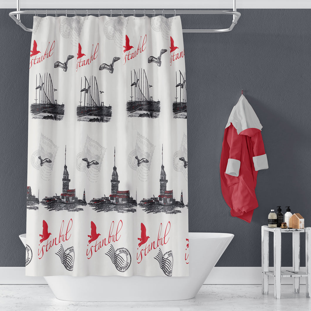 Zethome - Douchegordijn - Badkamer Gordijn - Shower Curtain - Waterdicht - 1x100X200 - Een Stuk - Sneldrogend en Anti Schimmel -Wasbaar en Duurzaam - 5065