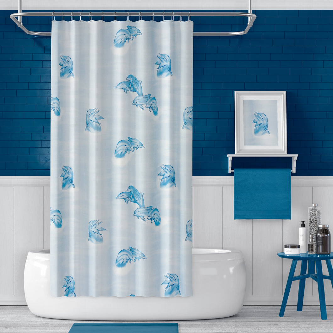 Zethome 7085 110x200 cm - Blauw- Badkamer Gordijn - Waterdicht - Sneldrogend - Anti Schimmel -Wasbaar