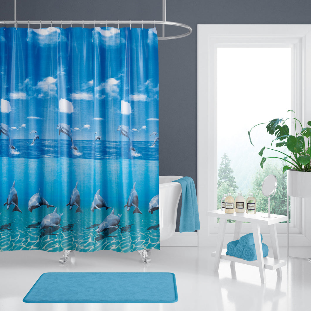 Zethome - Douchegordijn - Badkamer Gordijn - Shower Curtain - Waterdicht - Een stuk - Sneldrogend en Anti Schimmel -Wasbaar en Duurzaam - 8852