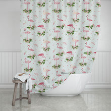 Afbeelding in Gallery-weergave laden, Zethome - Douchegordijn Smal -  Badkamer Gordijn - Shower Curtain - Waterdicht - Flamingos
