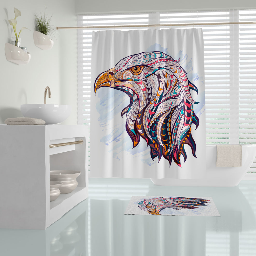 Zethome Eagle - Douchegordijn 180x200 cm - Digitale Print - Polyester - Waterdicht - Anti Schimmel - Wasbaar