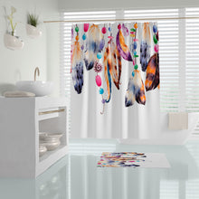 Afbeelding in Gallery-weergave laden, Zethome Feathers - Douchegordijn 180x200 cm - Badkamer Gordijn - Shower Curtain - Waterdicht - Sneldrogend en Anti Schimmel -Wasbaar en Duurzaam
