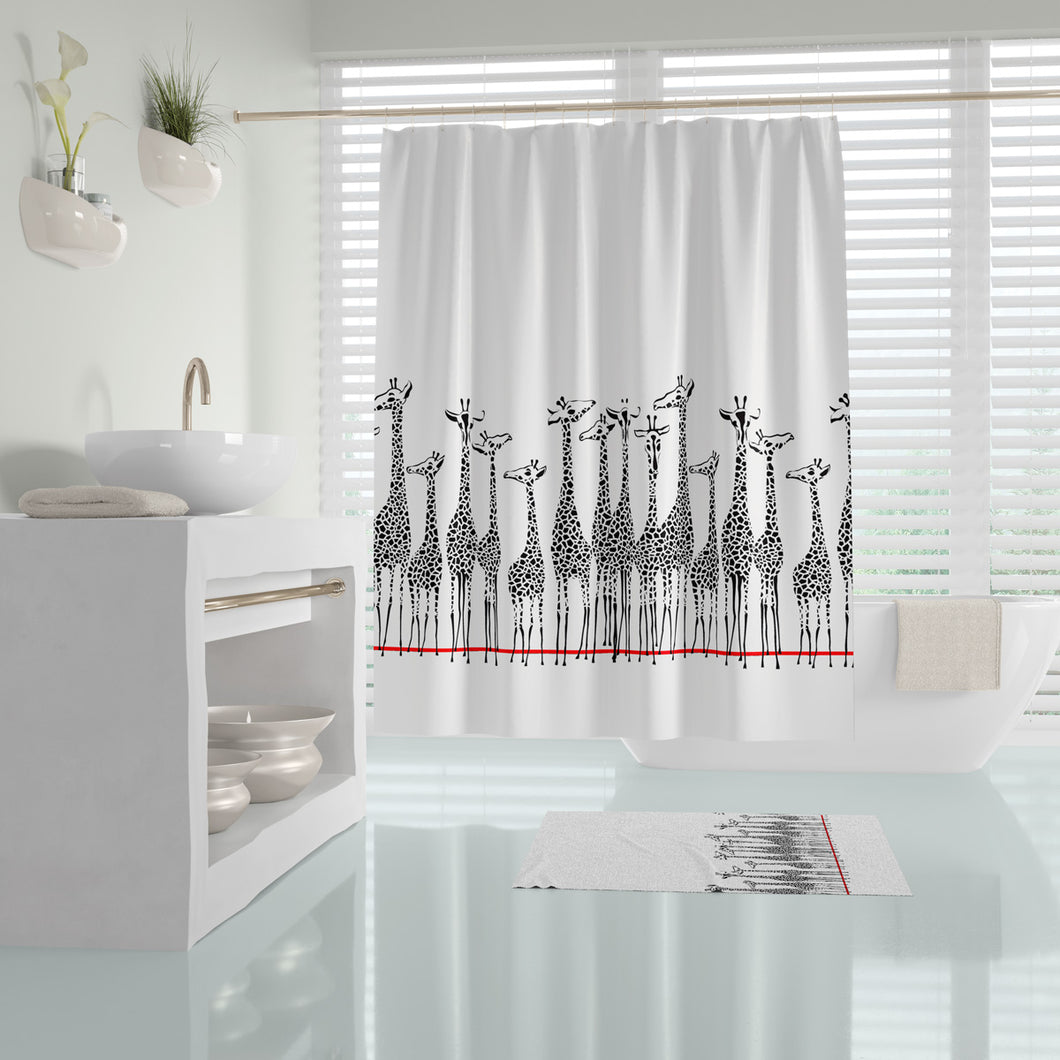 Zethome Giraffe- Douchegordijn Waterdicht - 180x200 cm - Ringen inclusief - Anti Schimmel - Badkamer Gordijn - Shower Curtain - Sneldrogend - Wasbaar