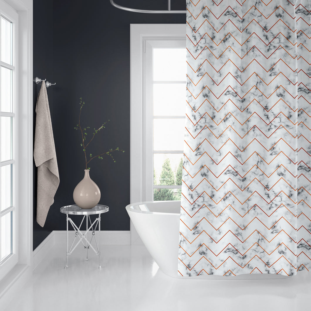 Zethome - Douchegordijn 180x200 cm - Polyester - Badkamer Gordijn - Shower Curtain - Sneldrogend en Anti Schimmel -Wasbaar en Duurzaam - 5705