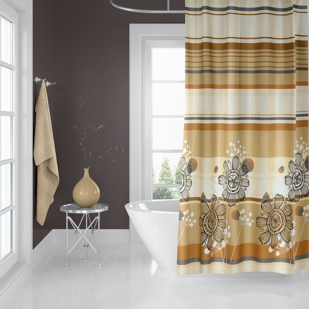 Zethome - Douchegordijn 180x200 cm - Polyester - Badkamer Gordijn - Shower Curtain - Sneldrogend en Anti Schimmel -Wasbaar en Duurzaam - 7708