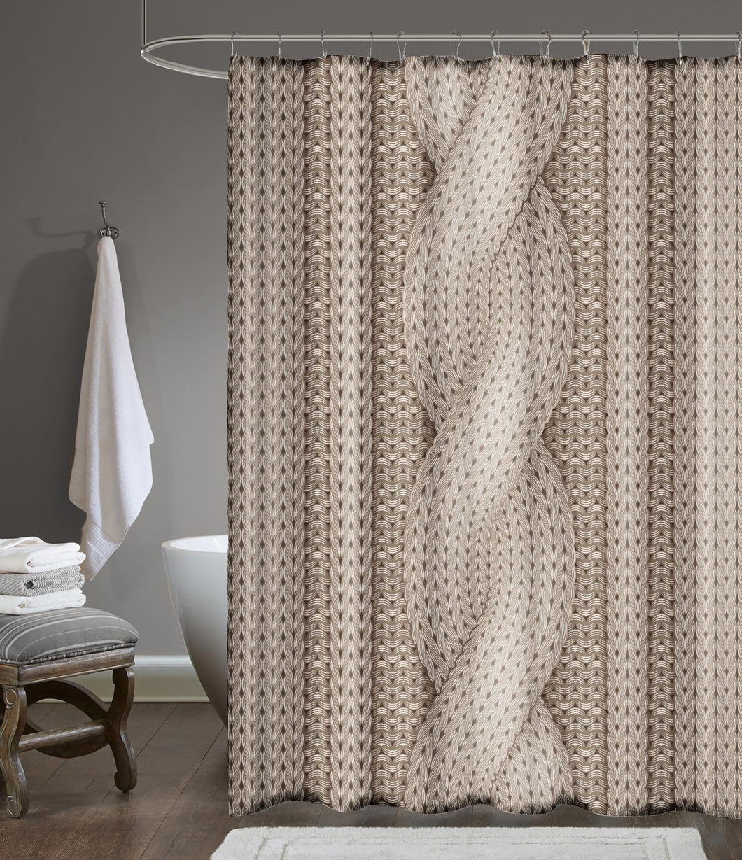 Zethome - Douchegordijn - Badkamer Gordijn - Shower Curtain - Waterdicht - 1x180X200 - Een Stuk - Sneldrogend en Anti Schimmel -Wasbaar en Duurzaam - Braid